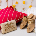 TJK Designs Kolapuri Suit-Nural Royale Kolhapuri with Clutch