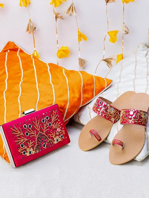 TJK Designs Kolapuri Suit-Azizam Kolhapuri with Clutch