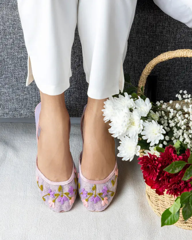 TJK Designs Khussa Suit-Lilac Whisper