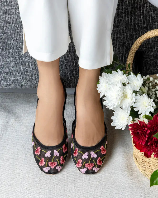 TJK Designs Khussa Suit-Petal Noir