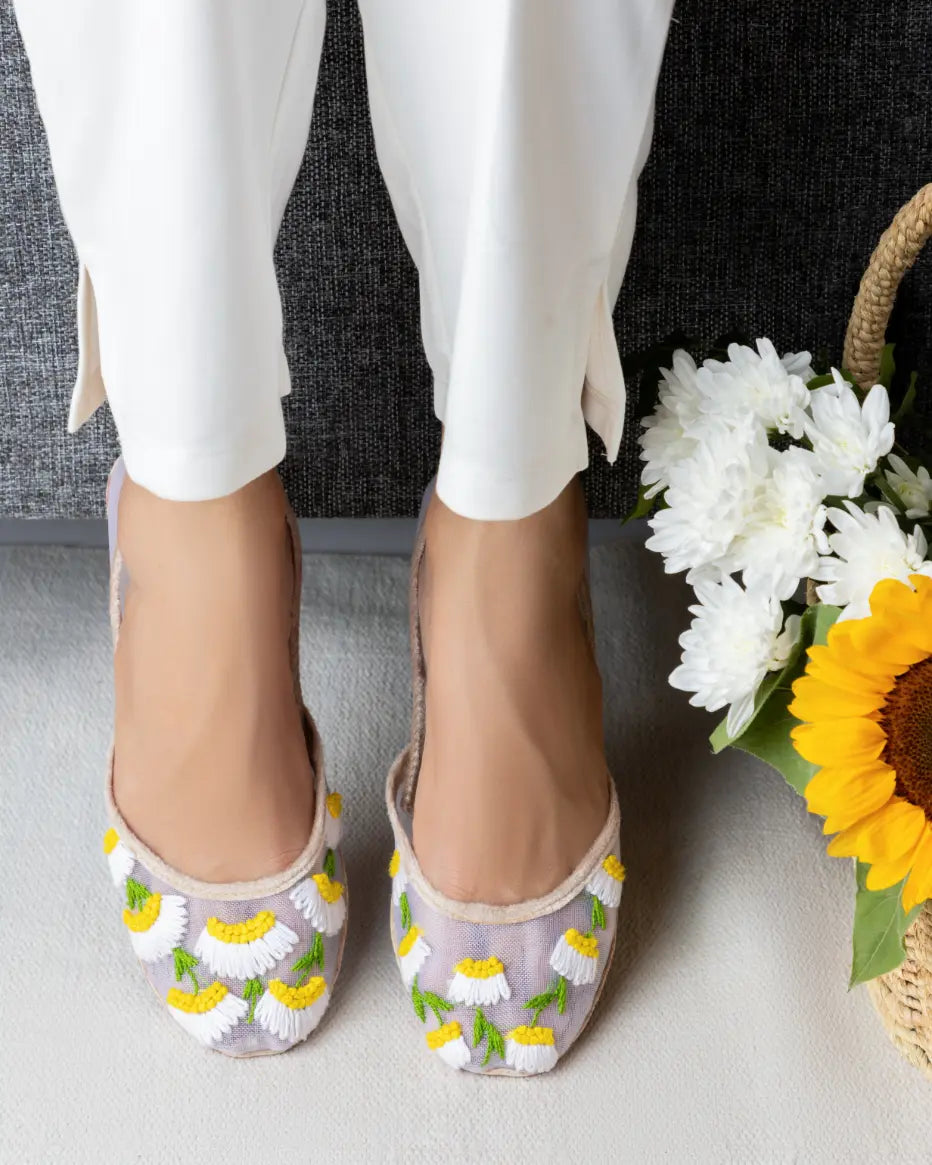 TJK Designs Khussa Suit-Sunny Bloom