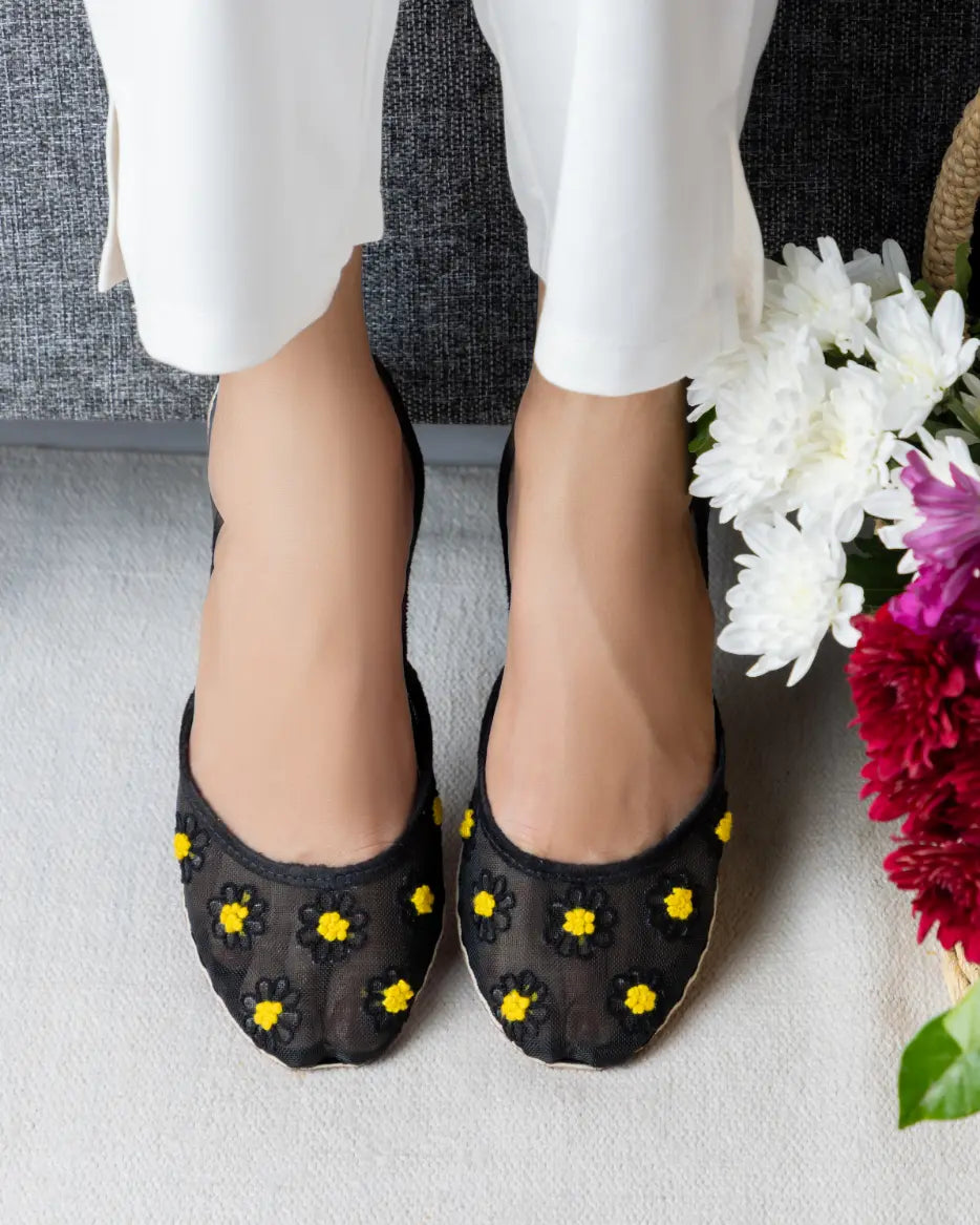 TJK Designs Khussa Suit-Midnight Bloom