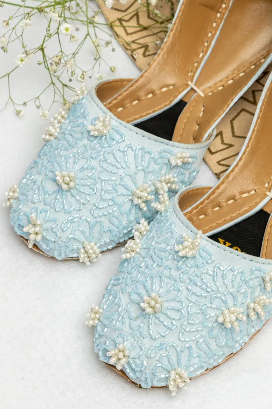 TJK Designs Khussa Suit-Morning Mist