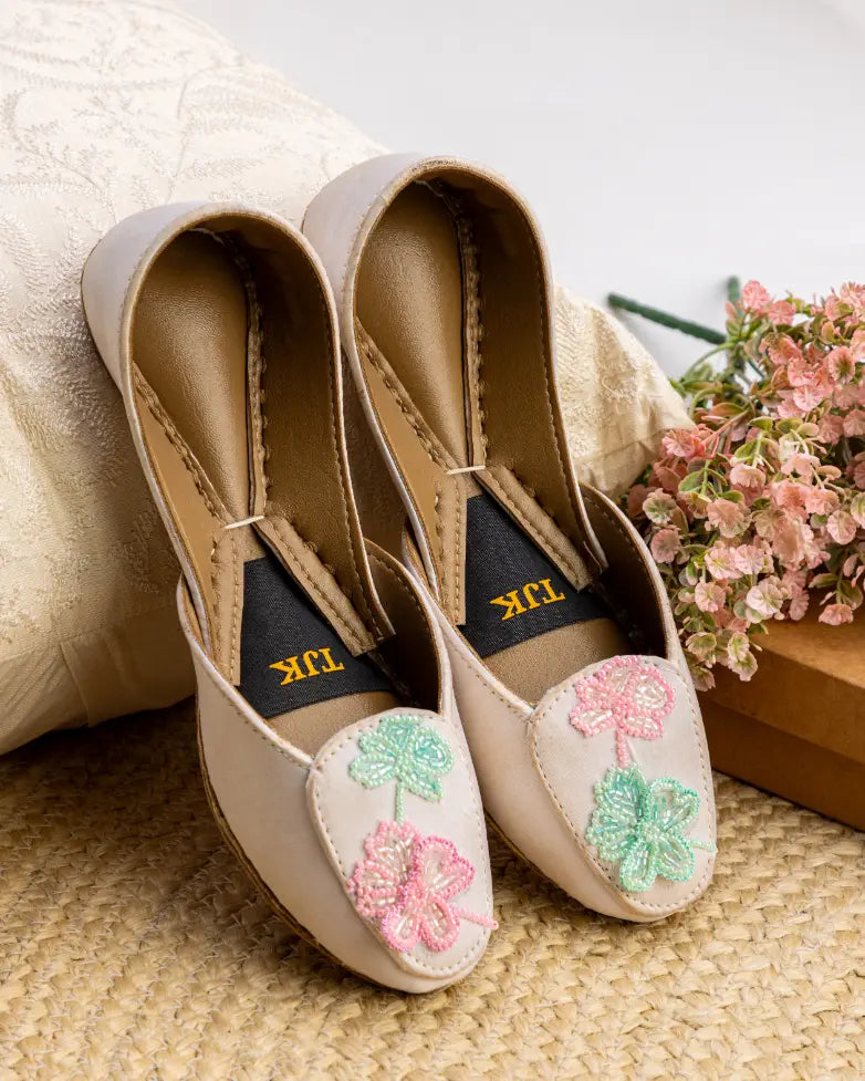 TJK Designs Loafers Suit-Floral Whisper Loafer (Offwhite)