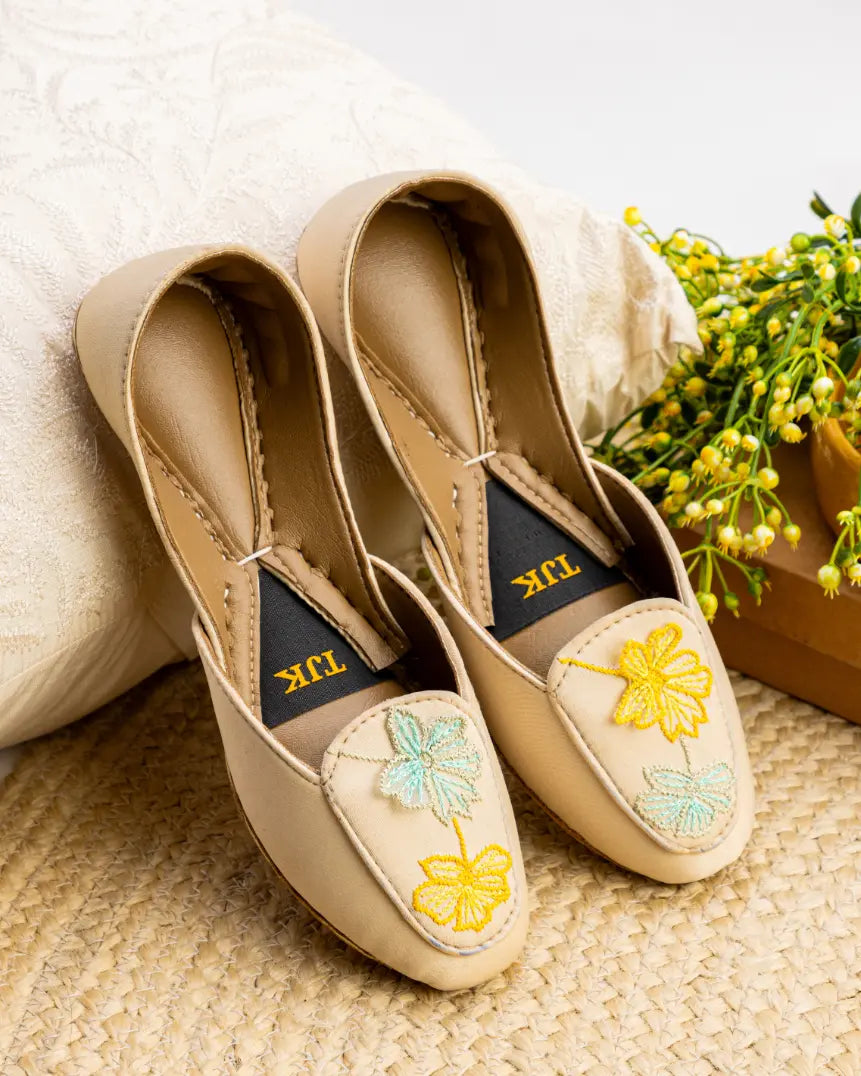 TJK Designs Loafers Suit-Floral Whisper Loafer (Beige)