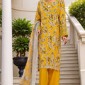 Majestic By HZ Stitched 3 Piece Emb Silk Collection'2025-RRE-112-Yellow