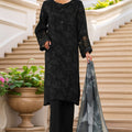 Majestic By HZ Stitched 3 Piece Emb Silk Collection'2025-RRE-113-Black