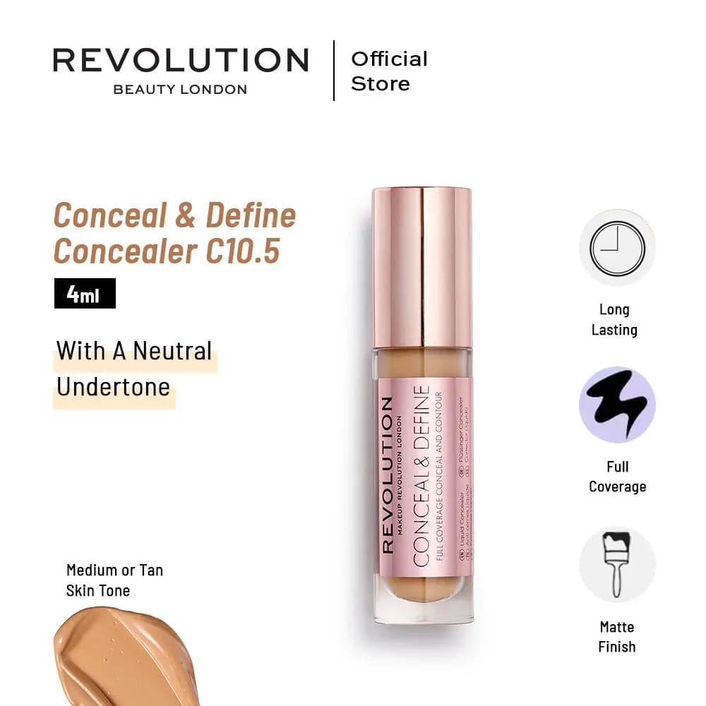 Makeup Revolution Conceal & Define Concealer C10.5 4ml - My Store