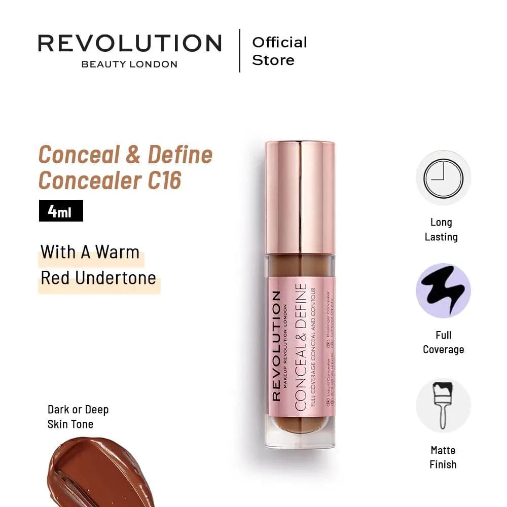 Makeup Revolution Conceal & Define Concealer C16 4ml - My Store
