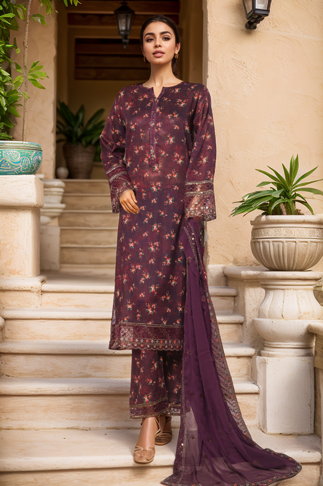 Malika By Sada Bahar Stitched 3 Piece Emb Festive Vol-05 Collection'2025-EMB-2125-Falsa