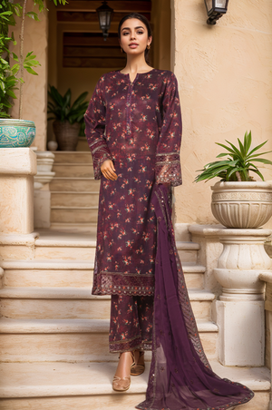 Malika By Sada Bahar Stitched 3 Piece Emb Festive Vol-05 Collection'2025-EMB-2125-Falsa