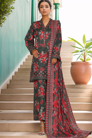 Malika By Sada Bahar Stitched 3 Piece Cutwork Khaddar Vol-01 Collection'2025-5757-Mehndi