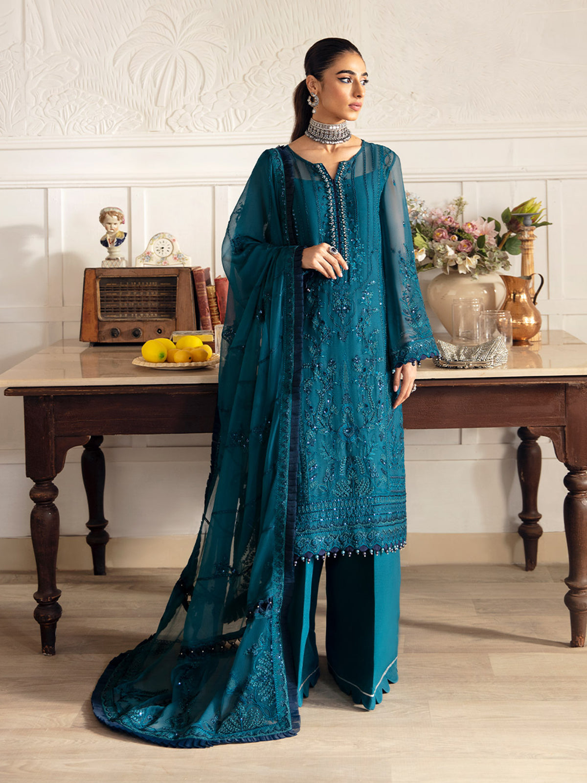 Gulaal Unstitched 3 Piece Emb Chiffon Vol-01 Suit-Marleen GL-EC-23V1-08