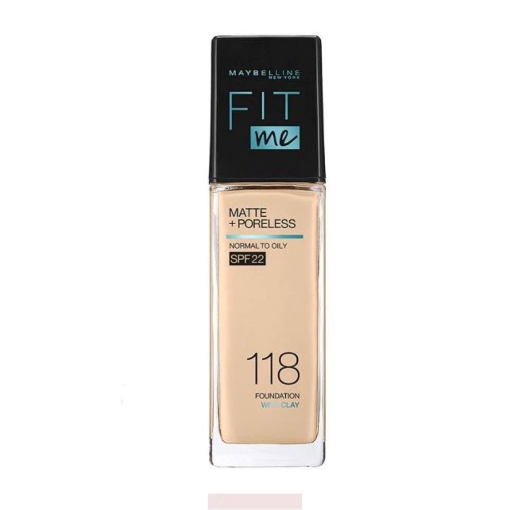 Maybelline Fit Me Matte+Poreless Foundation For Normal To Oily Skin -118 Light Beige 30Ml