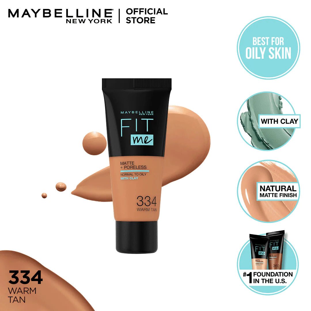 Maybelline Fit Me Foundation Matte And Poreless 334 Warm Tan