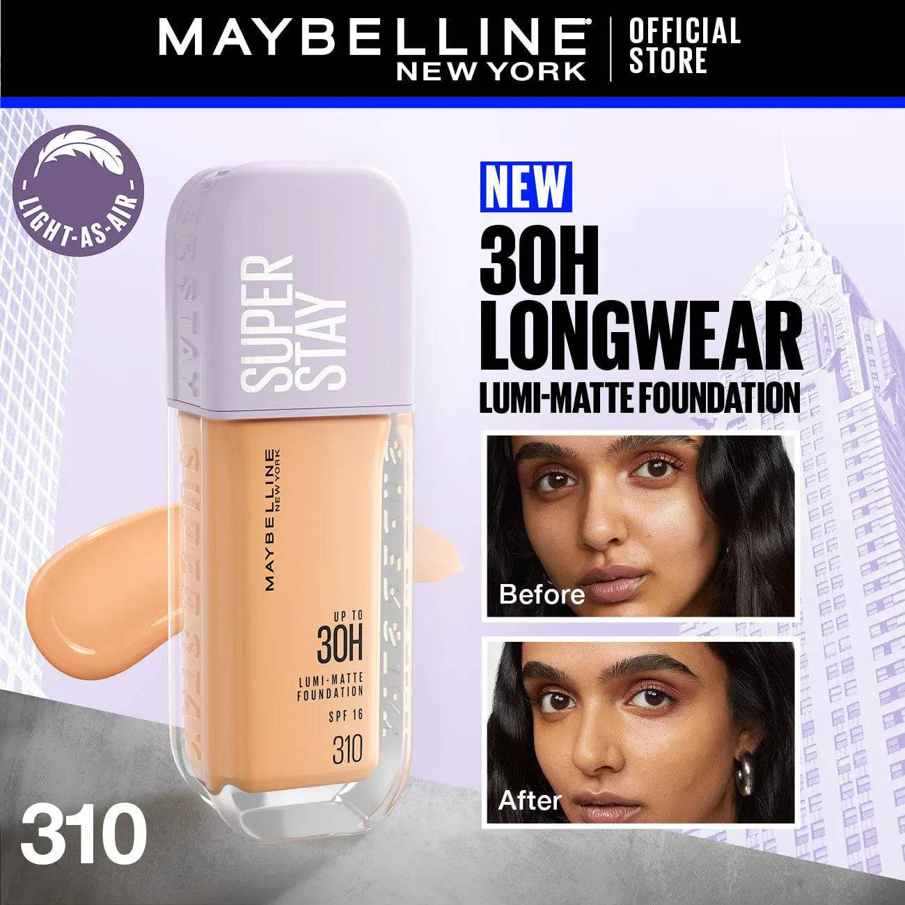 Maybelline New York Super Stay Up to 30hr Lumi Matte Foundation - 310 - My Store