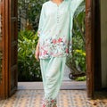 Nairah Stitched Co Ords Summer Suit-Mint Bliss