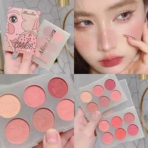 Miss Lara Cookie Eyeshadow & Blush palette 6 Colors 9g Ms-37 - My Store