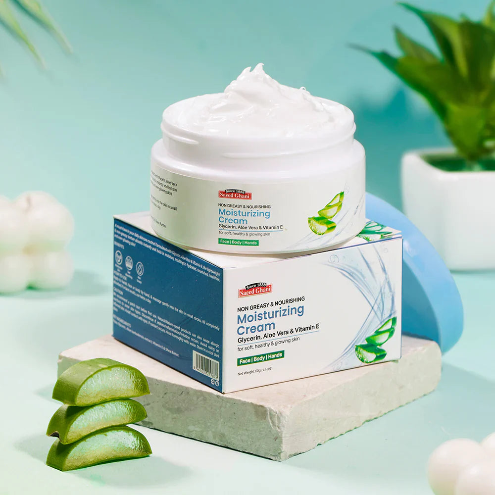 Saeed Ghani - Non Greasy Moisturizing Cream with Aloe Vera, Glycerin & Vitamin E