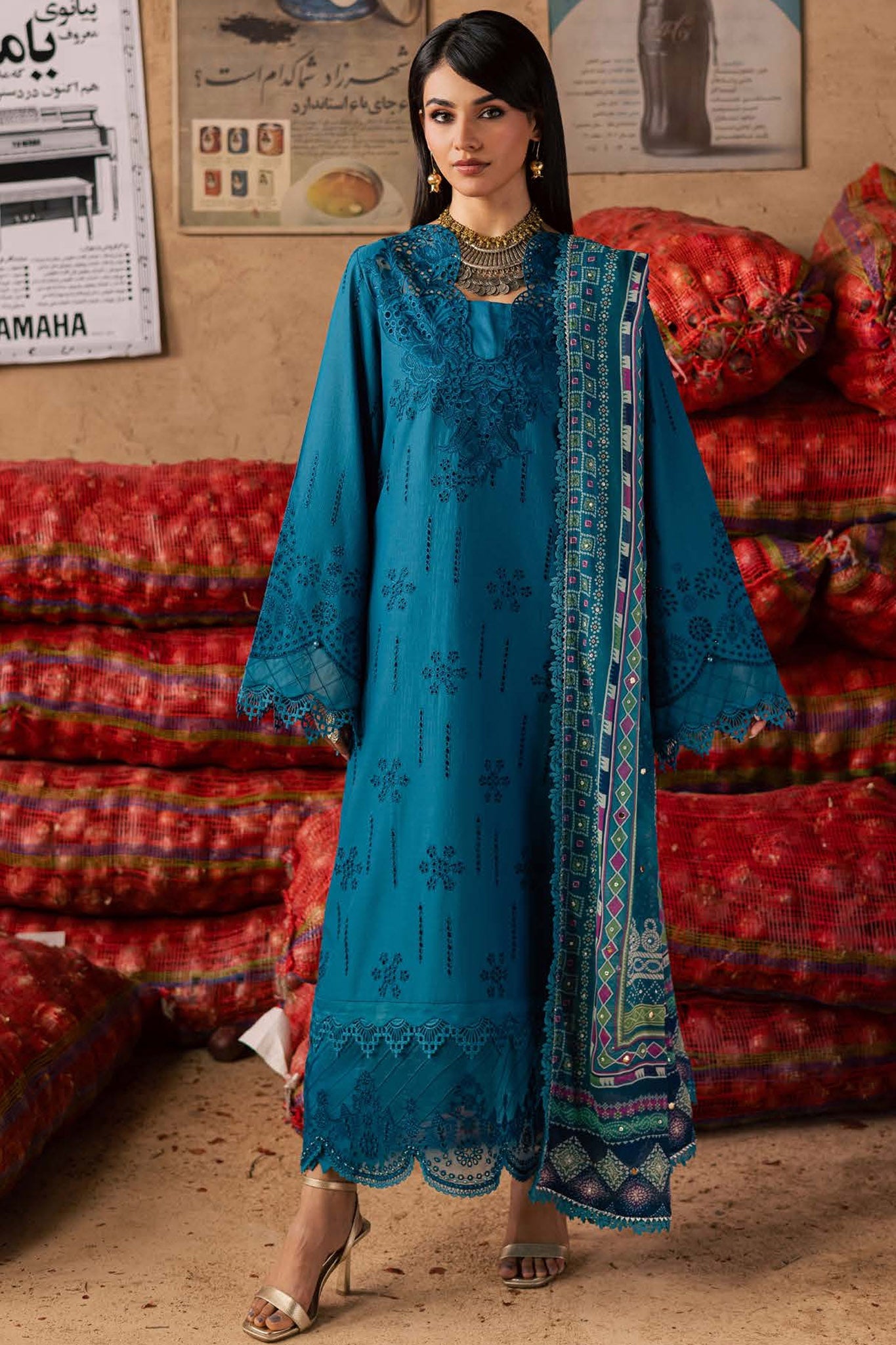 Bazar By Nureh Unstitched 3 Piece Emb Chikankari Doria Lawn Suit-NE-242