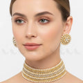 Zeesy Elegant Beaded Pearl Choker Set