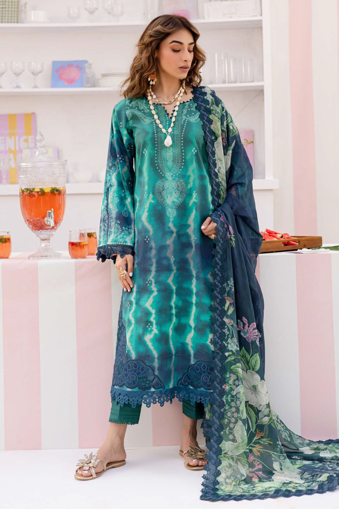 Gardenia By Nureh Unstitched 3 Piece Emb And Printed Lawn Collection'2025-NSG-190