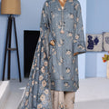 Bin Saeed Stitched 3 Piece Exclusive Emb Lawn Pintex Suit-NSM-2697 GRAY