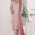 Bin Saeed Stitched 3 Piece Luxury Emb Plain Cotton With Emb Dupatta Vol-01 Suit-NSM-2582 PINK