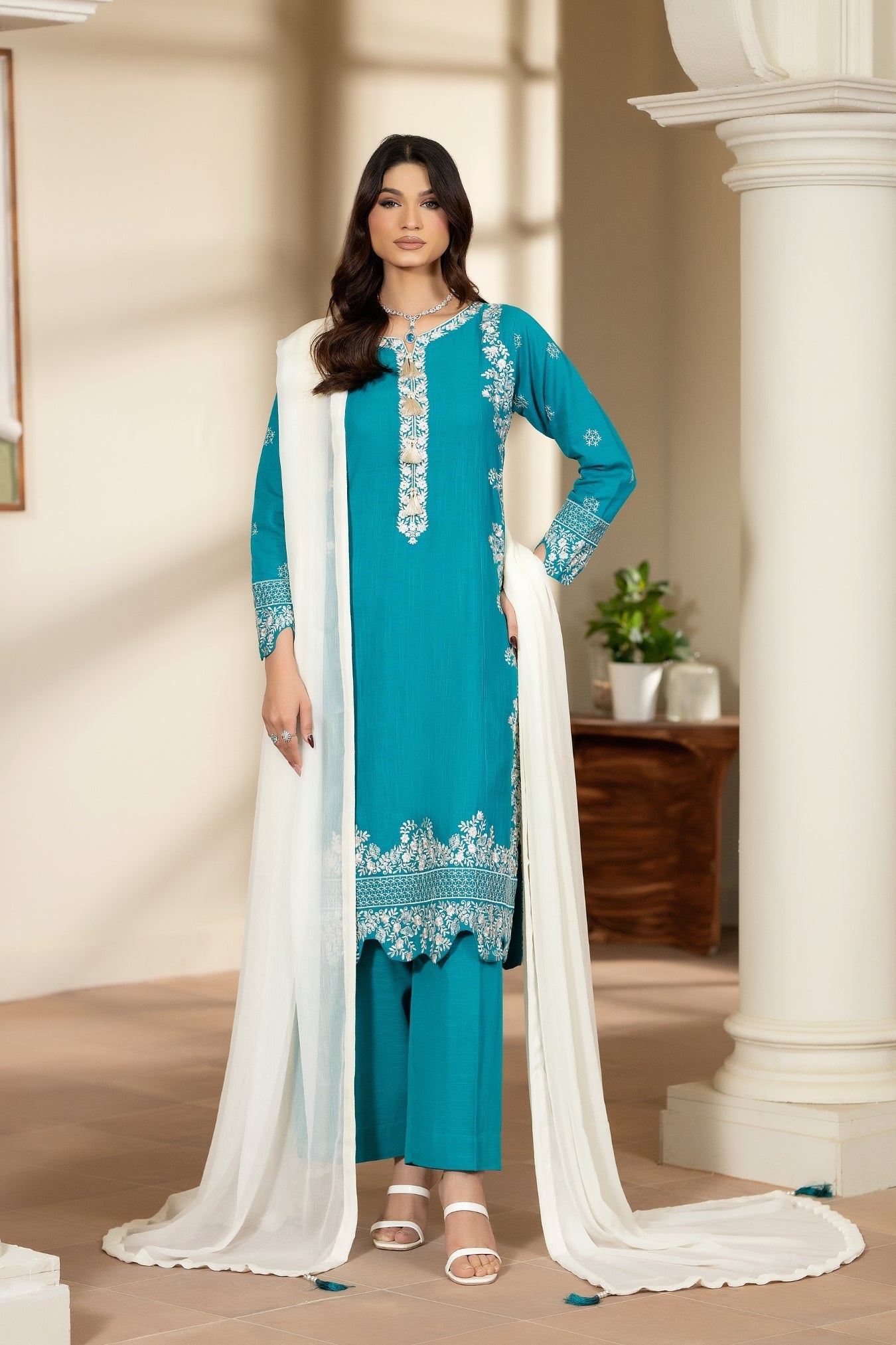 Justuju By Inara Stitched 3 Piece Winter Suit-NAAZ DR-04