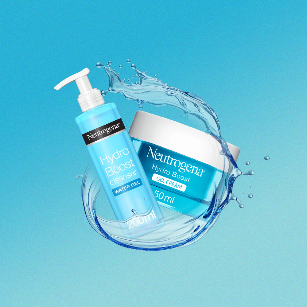 Bundle - Neutrogena Hydro Boost Gel-Cream Moisturizer 50Ml + Hydro Boost Cleanser
