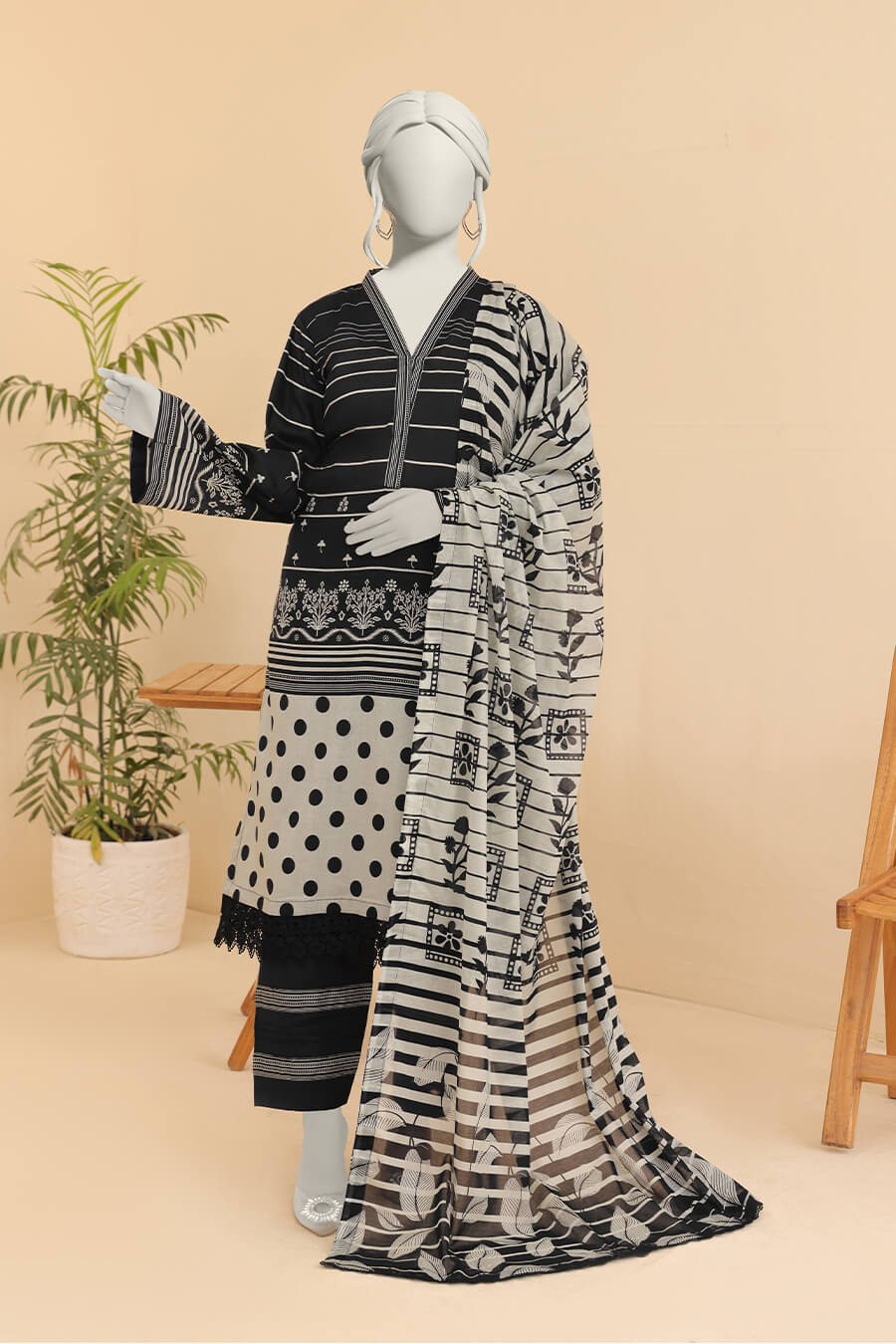 Summer Bloom Edition By Almeerah Unstitched 3 Piece Digital Printed Lawn Collection'2025-Noir Bloom