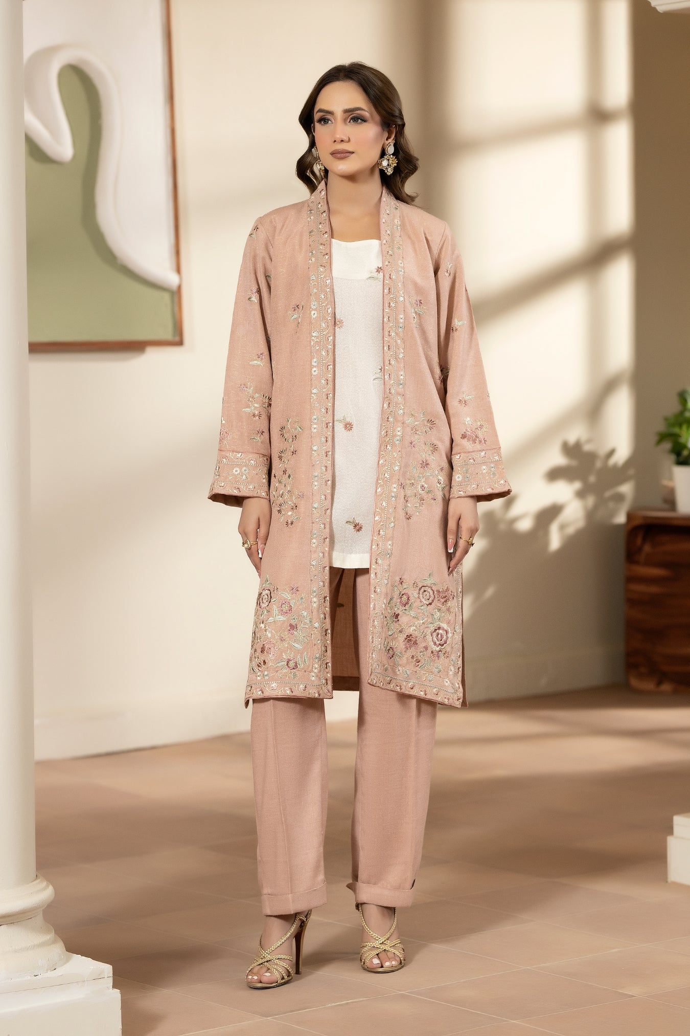 Justuju By Inara Stitched 3 Piece Winter Suit-NUR DR-06