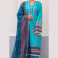 zellbury -Embroidered Shirt Shalwar Dupatta - Blue - Lawn Suit-0422