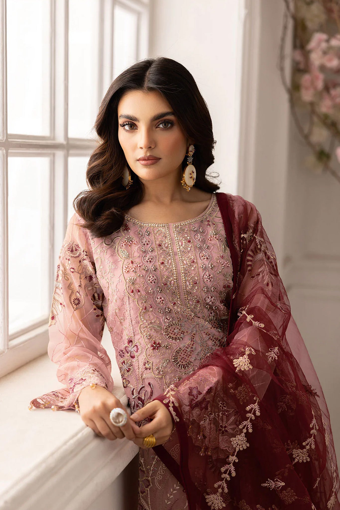 Dastoor by Ramsha Unstitched 3 Piece  Organza Vol-02 Collection'2025-P-201
