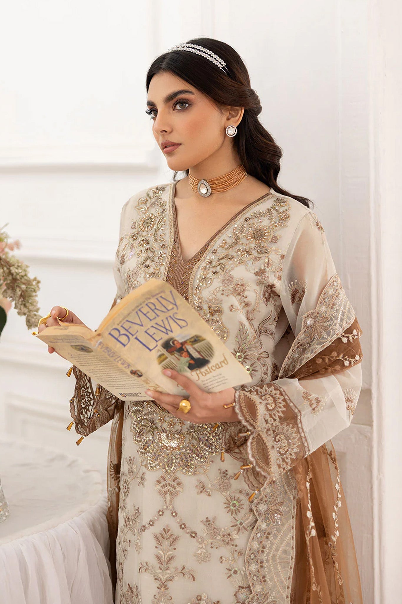 Dastoor by Ramsha Unstitched 3 Piece  Organza Vol-02 Collection'2025-P-209