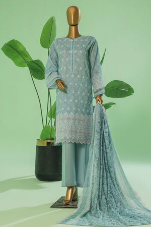 Printkari By HZ Stitched 3 Piece Prints Chikankari Vol-03 Collection'2025-PEC-058-Mint