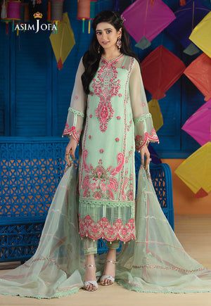 Asim Jofa Basant Festive Ajfc-66 Embroidered Organza 3 Pcs