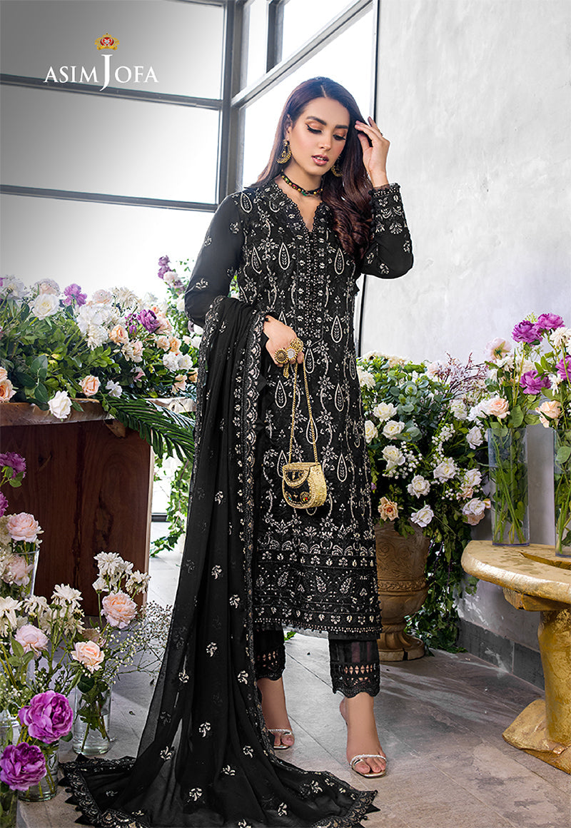 Asim Jofa ChikanKari Eid Ajck-08 Embroidered Lawn 3 Pcs