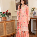 Summer Scent By Nine Needles Stitched 3 Piece Summer Suit-Pink Peony-NP-05