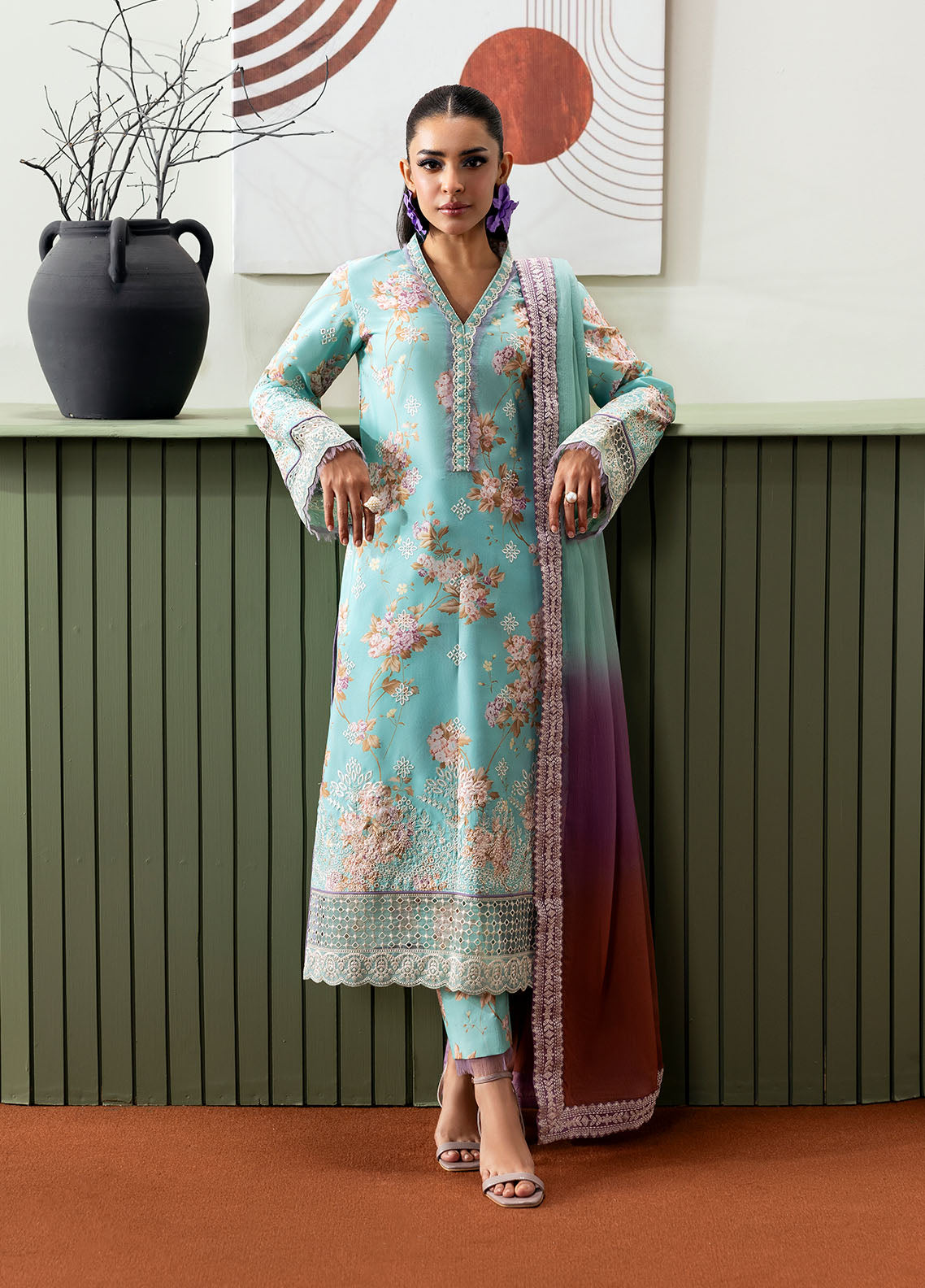 Gulaal Stitched 3 Piece Basic Lawn Suit-Celia