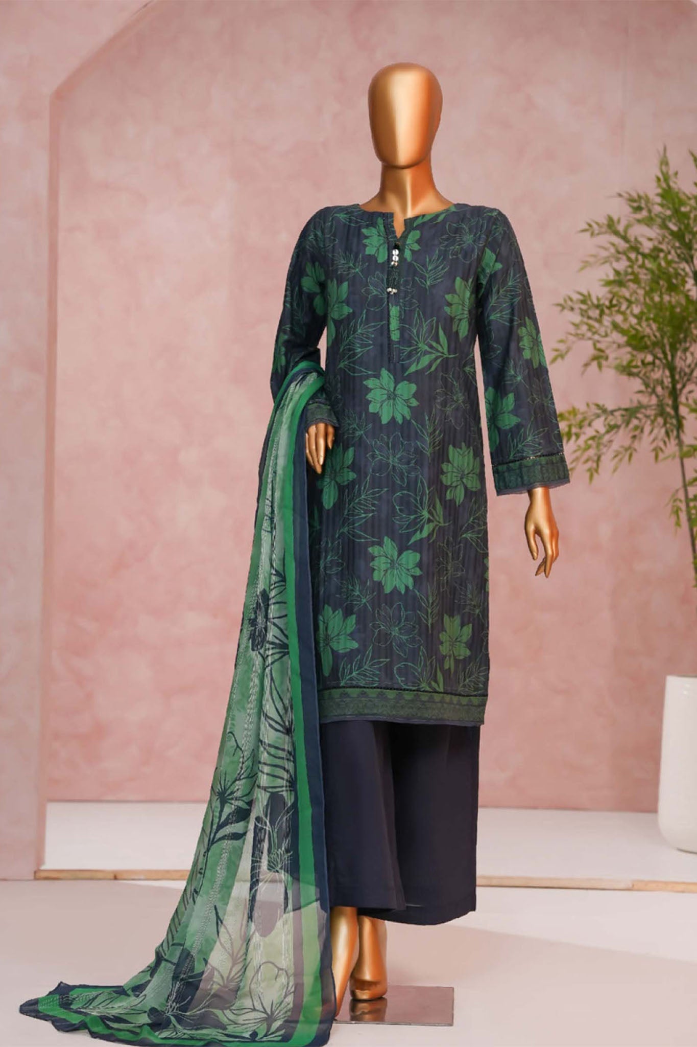 Enchant By HZ Stitched 3 Piece Linnokara Prints Suit-PLK-549