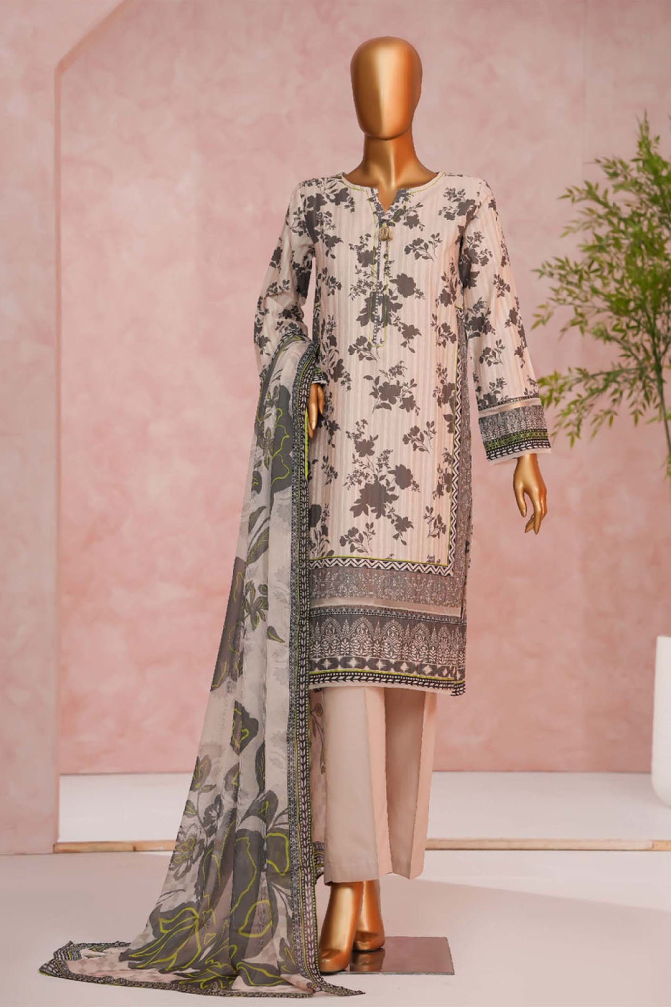 Enchant By HZ Stitched 3 Piece Linnokara Prints Suit-PLK-554