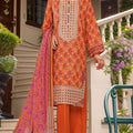 Intermix Thread & Needle By HZ Stitched 3 Piece Emb Cambric Collection'2025-POEL-3P-010-Orange