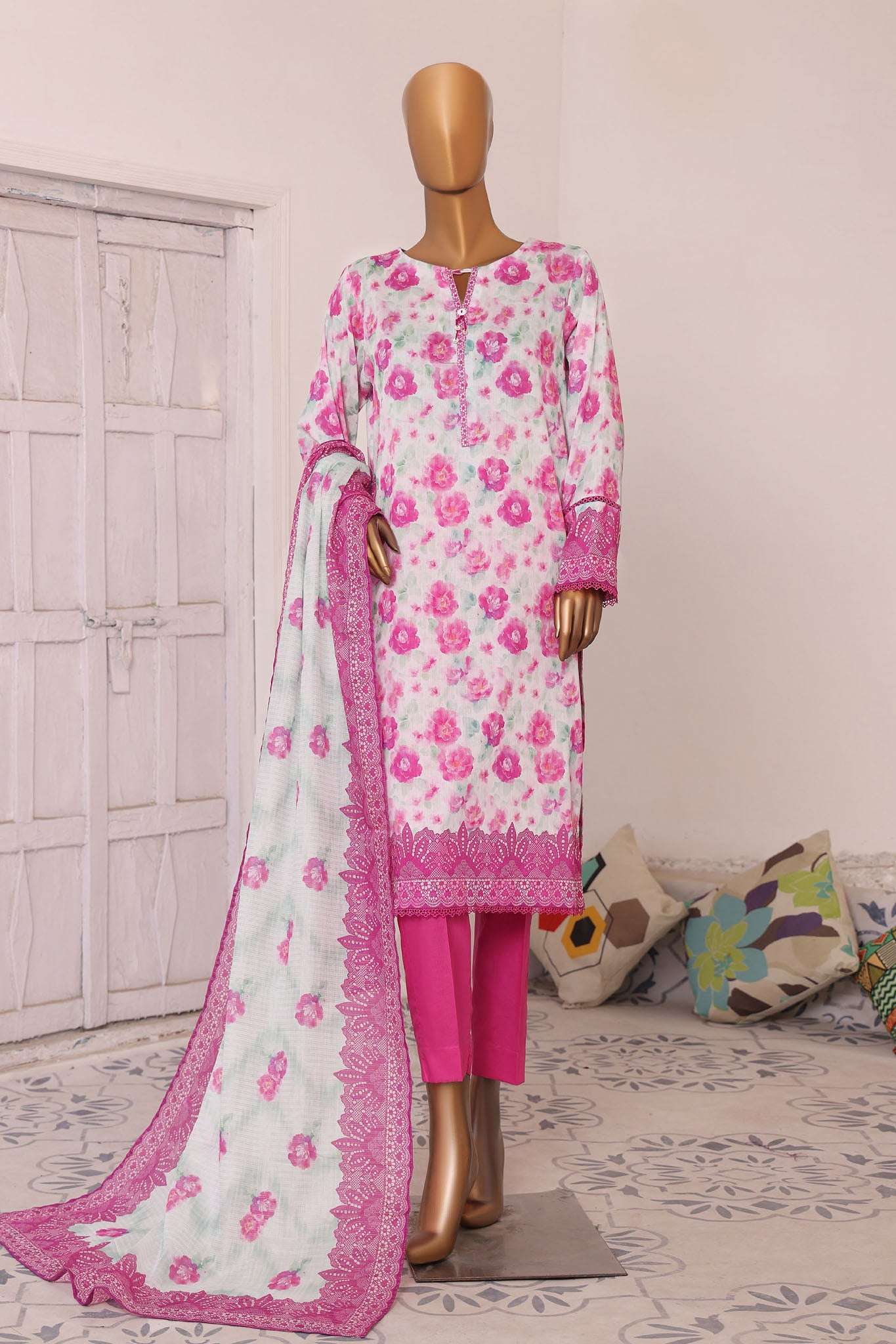 HZ Platinum Unstitched 3 Piece Digital Printed Lawn Vol-03 Collection'2025-PPC-192