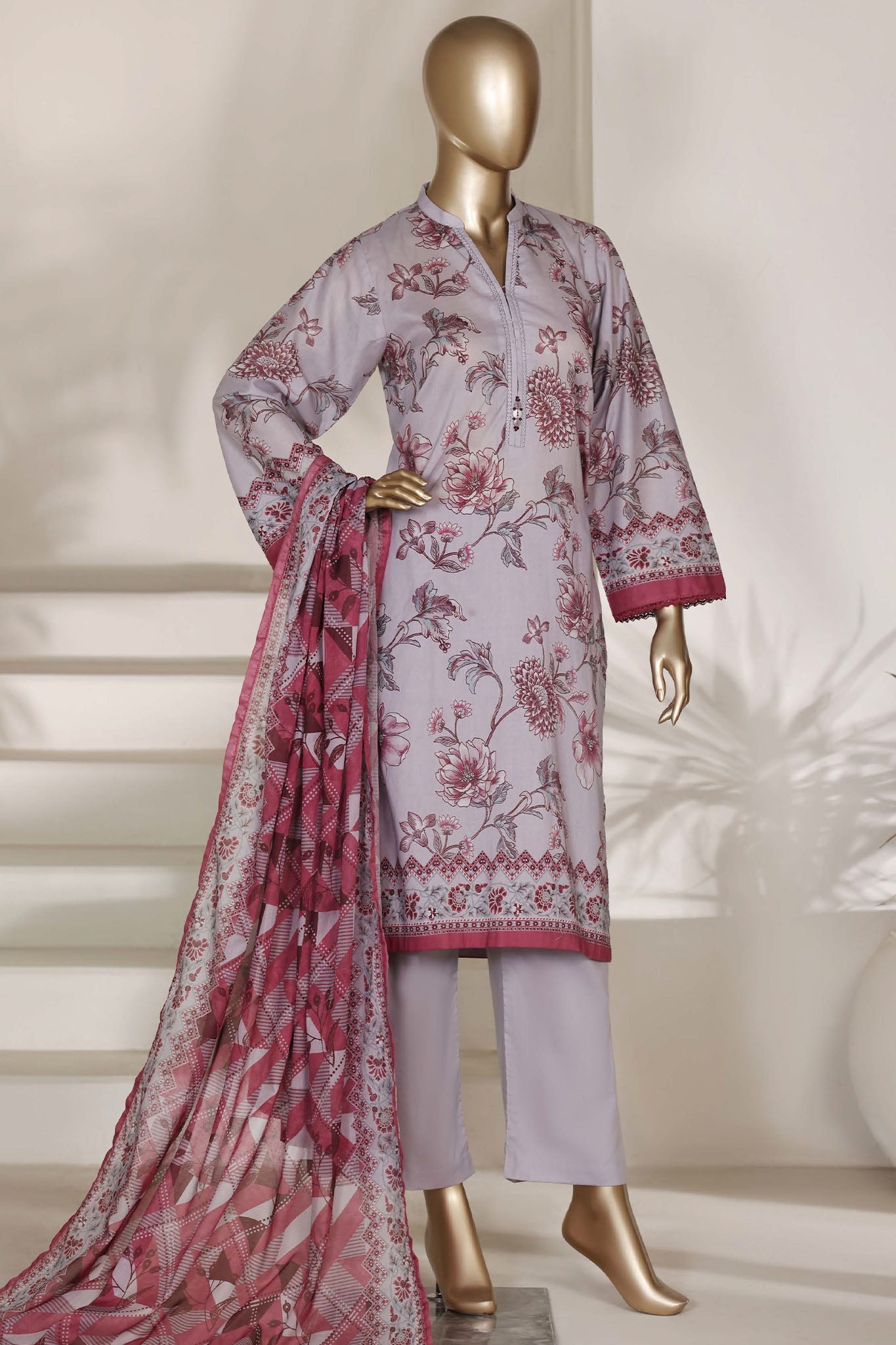 Sada Bahar Stitched 3 Piece Printed Lawn Vol-03 Suit-PR-4500-LALIC