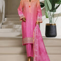 Ombre Damask By HZ Stitched 3 Piece Emb Jacquard Series Collection'2025-PSJ-032-Dark Pink