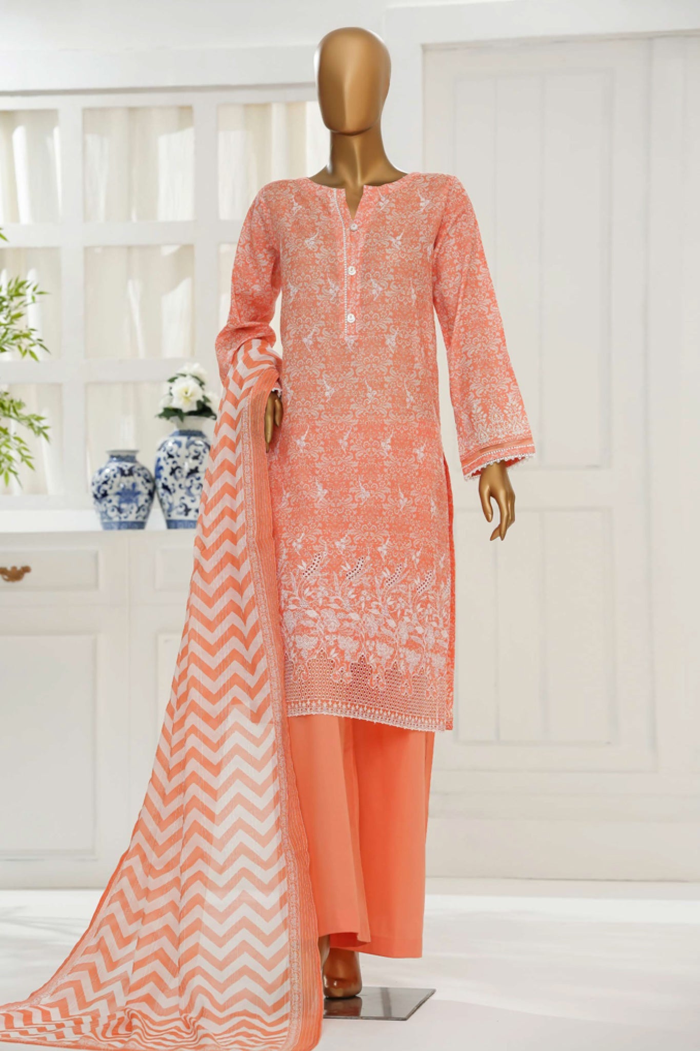 Printkari By HZ Stitched 3 Piece Chikankari Vol-06 Suit-PTR-3P-830
