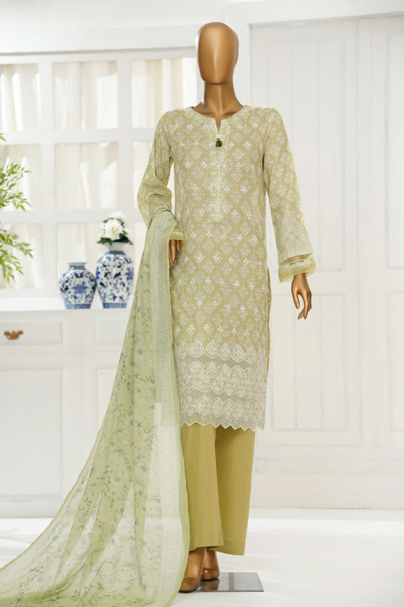Printkari By HZ Stitched 3 Piece Chikankari Vol-06 Suit-PTR-3P-836