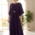 Veloria By Dressline Velvet Kaftan Winter Collection'2025-veloria-stitched-twilight-plum