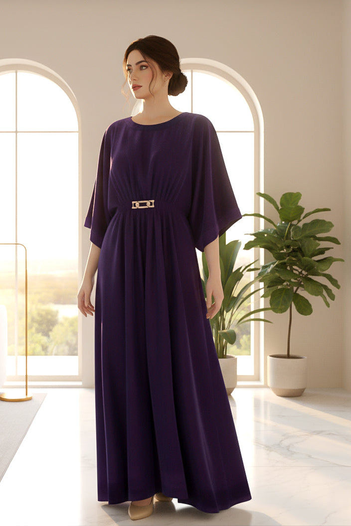 Veloria By Dressline Velvet Kaftan Winter Collection'2025-veloria-stitched-twilight-plum